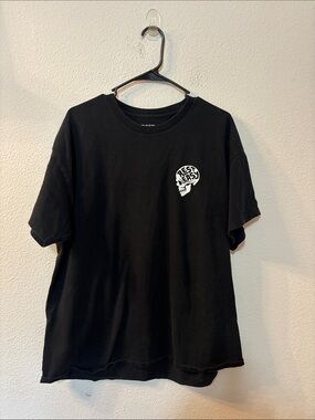 Rest Easy Black Graphic Skull Tee - "Rest Easy"